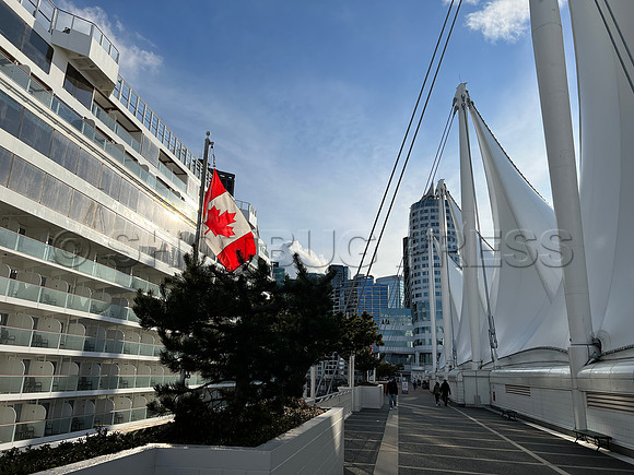 April 21, 2022 NCL Norwegian Bliss-Wyland docks Canada Place, Vancouver, BC.