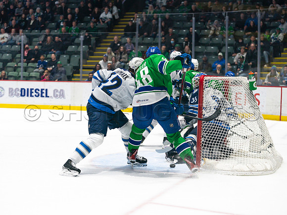 Wed, March 16, 2022 Abbotsford Canucks make an epic comeback to take a 5-4 win in OT against the Manitoba Moose in Abbotsford, BC