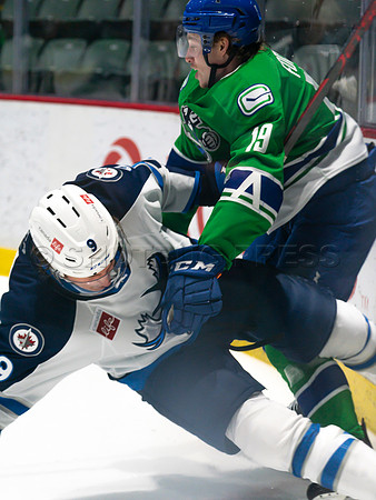 Wed, March 16, 2022 Abbotsford Canucks make an epic comeback to take a 5-4 win in OT against the Manitoba Moose in Abbotsford, BC