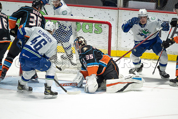 Abbotsford Canucks defeat San Diego Gulls 4-2 on Sunday, Jan 23, 2022 at Abbotsford Centre.