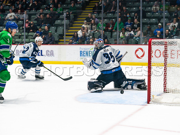 Wed, March 16, 2022 Abbotsford Canucks make an epic comeback to take a 5-4 win in OT against the Manitoba Moose in Abbotsford, BC