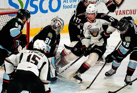 Portland Winterhawks at Vancouver Giants at Langley Event Centre, in Langley, BC, Canada, November 10, 2023.