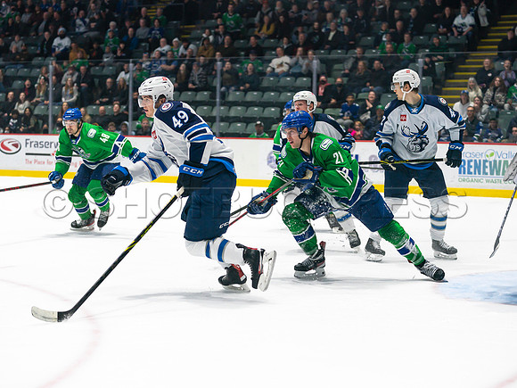 Wed, March 16, 2022 Abbotsford Canucks make an epic comeback to take a 5-4 win in OT against the Manitoba Moose in Abbotsford, BC