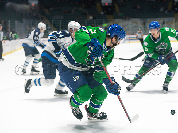 Wed, March 16, 2022 Abbotsford Canucks make an epic comeback to take a 5-4 win in OT against the Manitoba Moose in Abbotsford, BC