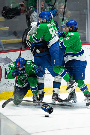 Sun, March 13, 2022 Abbotsford Canucks take Colorado Eagles 5–4 in OT at Abbotsford Event Centre in Abbotsford, BC