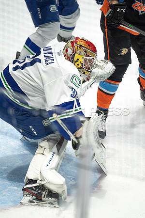Abbotsford Canucks defeat San Diego Gulls 4-2 on Sunday, Jan 23, 2022 at Abbotsford Centre.