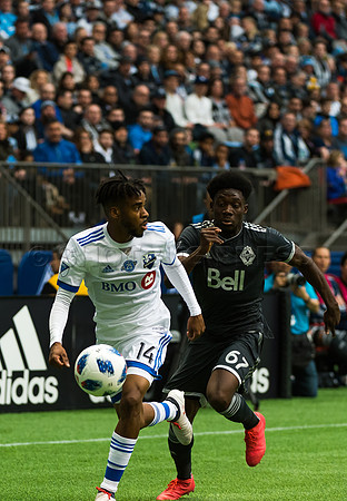 March 4/2018 Vancouver Whitecaps win 2018 season opener at BC Place Stadium in Vancouver against the Montreal Impact 2 to 1.