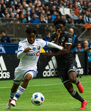 March 4/2018 Vancouver Whitecaps win 2018 season opener at BC Place Stadium in Vancouver against the Montreal Impact 2 to 1.