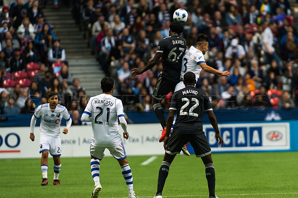 March 4/2018 Vancouver Whitecaps win 2018 season opener at BC Place Stadium in Vancouver against the Montreal Impact 2 to 1.
