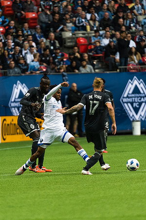 March 4/2018 Vancouver Whitecaps win 2018 season opener at BC Place Stadium in Vancouver against the Montreal Impact 2 to 1.