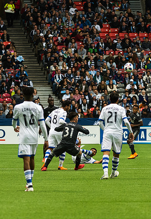 March 4/2018 Vancouver Whitecaps win 2018 season opener at BC Place Stadium in Vancouver against the Montreal Impact 2 to 1.