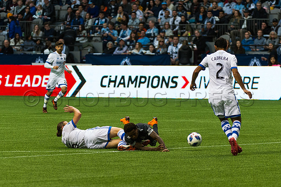 March 4/2018 Vancouver Whitecaps win 2018 season opener at BC Place Stadium in Vancouver against the Montreal Impact 2 to 1.