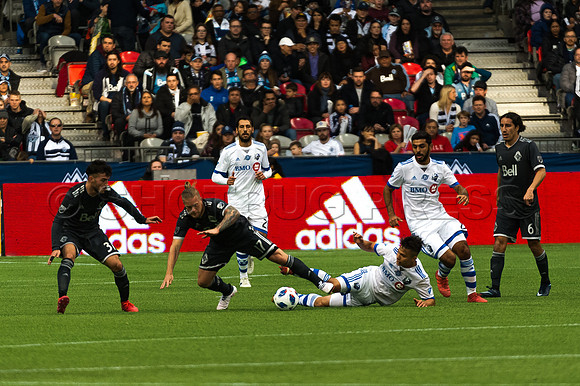 March 4/2018 Vancouver Whitecaps win 2018 season opener at BC Place Stadium in Vancouver against the Montreal Impact 2 to 1.