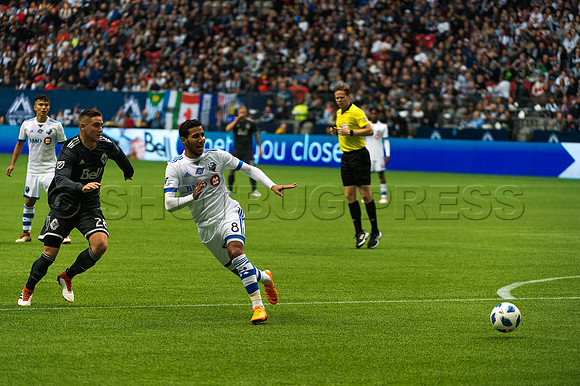 March 4/2018 Vancouver Whitecaps win 2018 season opener at BC Place Stadium in Vancouver against the Montreal Impact 2 to 1.