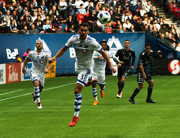 March 4/2018 Vancouver Whitecaps win 2018 season opener at BC Place Stadium in Vancouver against the Montreal Impact 2 to 1.