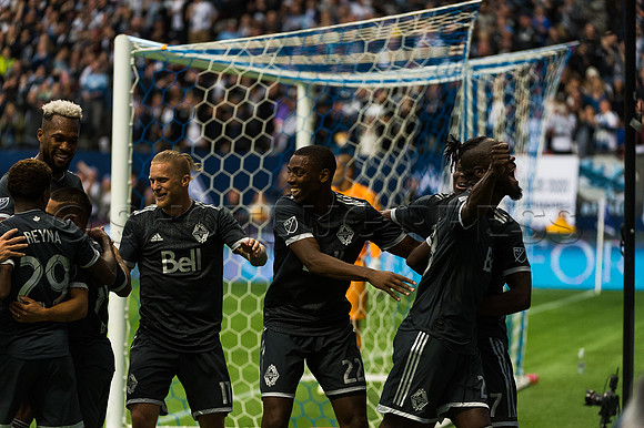 March 4/2018 Vancouver Whitecaps win 2018 season opener at BC Place Stadium in Vancouver against the Montreal Impact 2 to 1.
