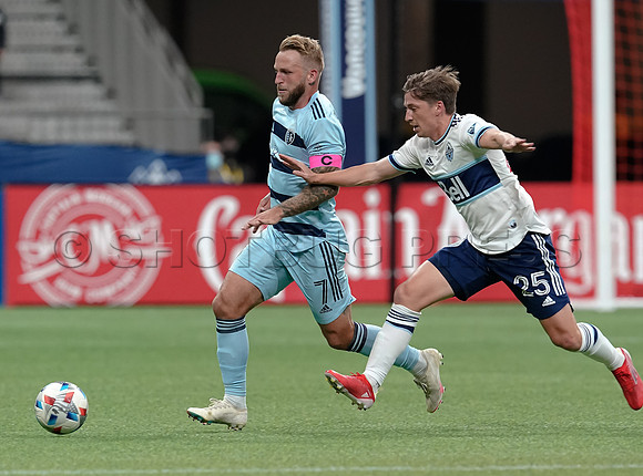 Whitecaps FC take a 2-1 win over Sporting Kansas City, October 17, 2021 at BC Place in Vancouver, BC. Vancouver is 1 point away from  a playoff position.