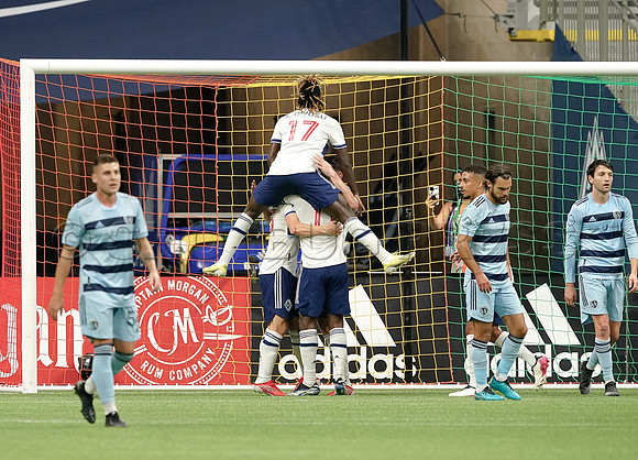 Whitecaps FC take a 2-1 win over Sporting Kansas City, October 17, 2021 at BC Place in Vancouver, BC. Vancouver is 1 point away from  a playoff position.
