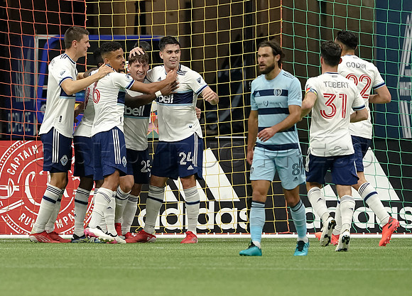 Whitecaps FC take a 2-1 win over Sporting Kansas City, October 17, 2021 at BC Place in Vancouver, BC. Vancouver is 1 point away from  a playoff position.
