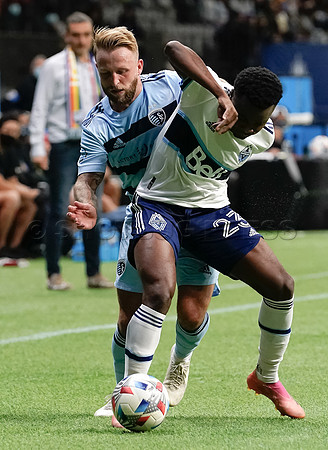 Whitecaps FC take a 2-1 win over Sporting Kansas City, October 17, 2021 at BC Place in Vancouver, BC. Vancouver is 1 point away from  a playoff position.