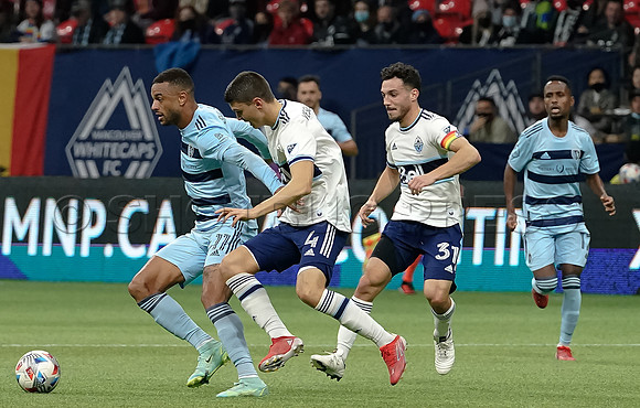 Whitecaps FC take a 2-1 win over Sporting Kansas City, October 17, 2021 at BC Place in Vancouver, BC. Vancouver is 1 point away from  a playoff position.