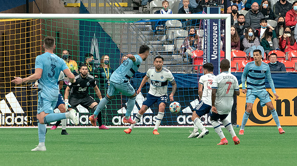 Whitecaps FC take a 2-1 win over Sporting Kansas City, October 17, 2021 at BC Place in Vancouver, BC. Vancouver is 1 point away from  a playoff position.