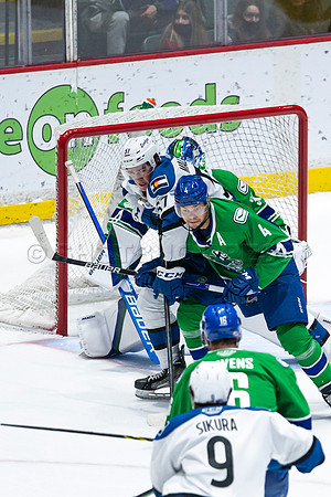 Sun, March 13, 2022 Abbotsford Canucks take Colorado Eagles 5–4 in OT at Abbotsford Event Centre in Abbotsford, BC