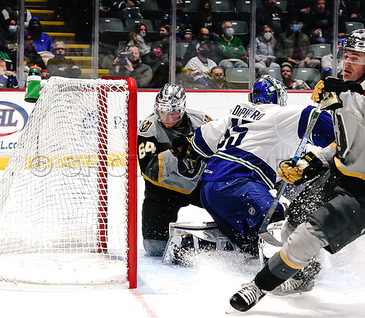 Abbotsford Canucks take a 3-2 seasons opener win in overtime over Henderson Silver Knights in Abbotsford, Friday, October 23, 2021