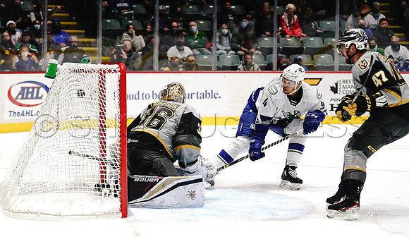 Abbotsford Canucks take a 3-2 seasons opener win in overtime over Henderson Silver Knights in Abbotsford, Friday, October 23, 2021