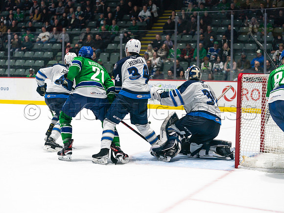Wed, March 16, 2022 Abbotsford Canucks make an epic comeback to take a 5-4 win in OT against the Manitoba Moose in Abbotsford, BC