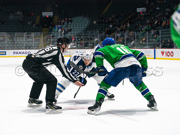 Wed, March 16, 2022 Abbotsford Canucks make an epic comeback to take a 5-4 win in OT against the Manitoba Moose in Abbotsford, BC