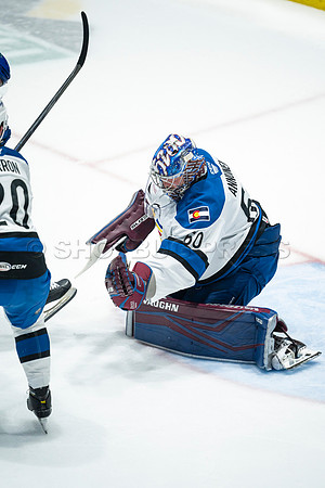 Sun, March 13, 2022 Abbotsford Canucks take Colorado Eagles 5–4 in OT at Abbotsford Event Centre in Abbotsford, BC