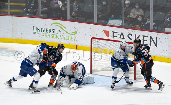 Abbotsford Canucks defeat San Diego Gulls 4-2 on Sunday, Jan 23, 2022 at Abbotsford Centre.