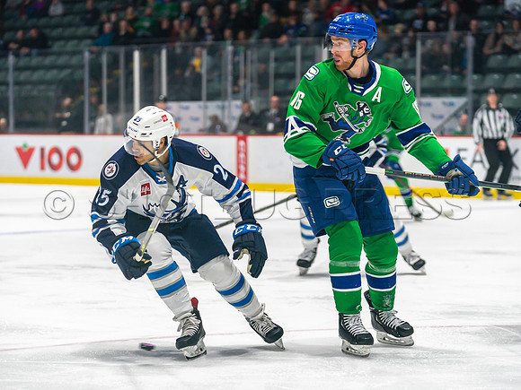 Wed, March 16, 2022 Abbotsford Canucks make an epic comeback to take a 5-4 win in OT against the Manitoba Moose in Abbotsford, BC