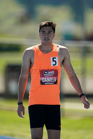 Joey Daniels of Berlin Athletics wins the Senior Men's 110 Metre Hurdle with a time of 13.96 at the Canadian Track and Field Championships in Langley, BC Canada, 26 Jun 2022