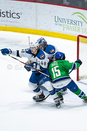 Sun, March 13, 2022 Abbotsford Canucks take Colorado Eagles 5–4 in OT at Abbotsford Event Centre in Abbotsford, BC