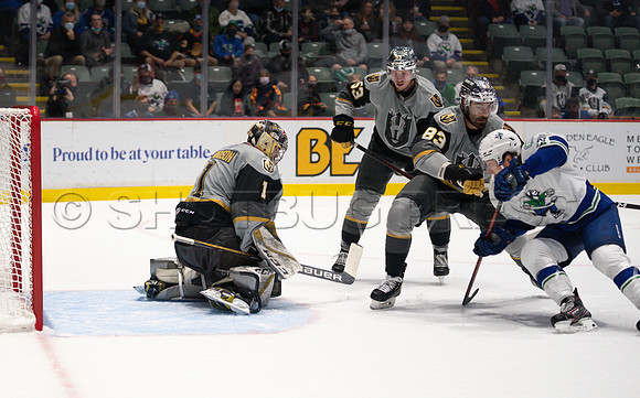 Abbotsford Canucks take a 2-0 win over Henderson Silver Knights in Abbotsford, Sunday, October 24, 2021.