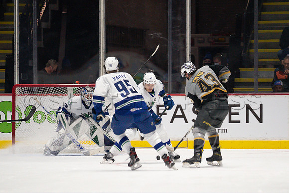 Abbotsford Canucks take a 2-0 win over Henderson Silver Knights in Abbotsford, Sunday, October 24, 2021.