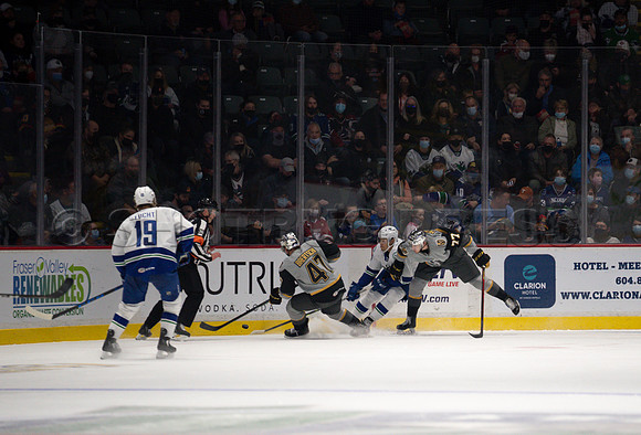 Abbotsford Canucks take a 2-0 win over Henderson Silver Knights in Abbotsford, Sunday, October 24, 2021.