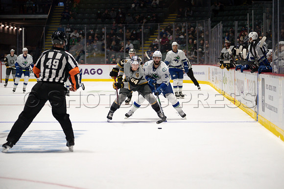 Abbotsford Canucks take a 2-0 win over Henderson Silver Knights in Abbotsford, Sunday, October 24, 2021.