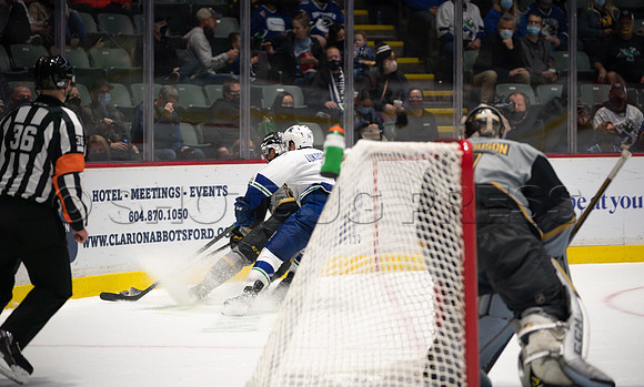 Abbotsford Canucks take a 2-0 win over Henderson Silver Knights in Abbotsford, Sunday, October 24, 2021.