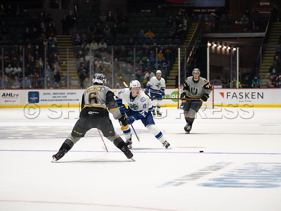 Abbotsford Canucks take a 2-0 win over Henderson Silver Knights in Abbotsford, Sunday, October 24, 2021.