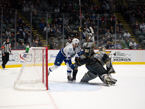 Abbotsford Canucks take a 2-0 win over Henderson Silver Knights in Abbotsford, Sunday, October 24, 2021.