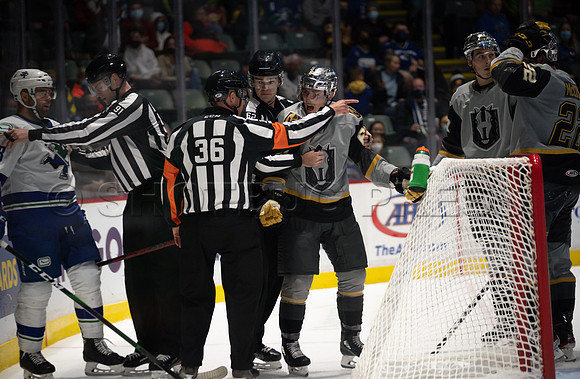 Abbotsford Canucks take a 2-0 win over Henderson Silver Knights in Abbotsford, Sunday, October 24, 2021.