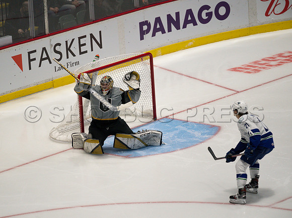 Abbotsford Canucks take a 2-0 win over Henderson Silver Knights in Abbotsford, Sunday, October 24, 2021.
