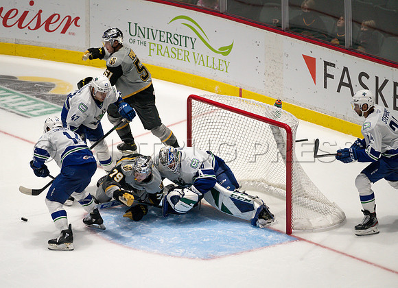 Abbotsford Canucks take a 2-0 win over Henderson Silver Knights in Abbotsford, Sunday, October 24, 2021.