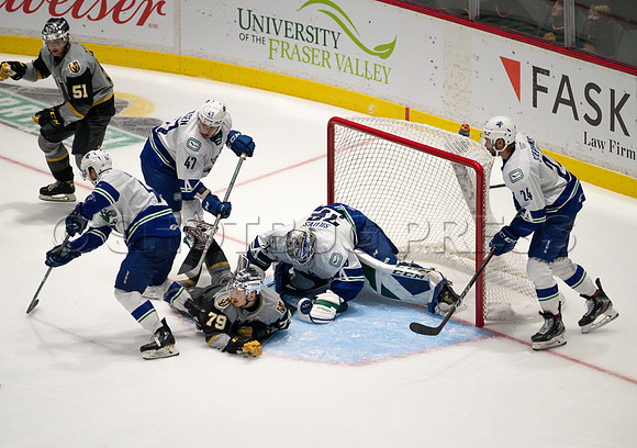Abbotsford Canucks take a 2-0 win over Henderson Silver Knights in Abbotsford, Sunday, October 24, 2021.