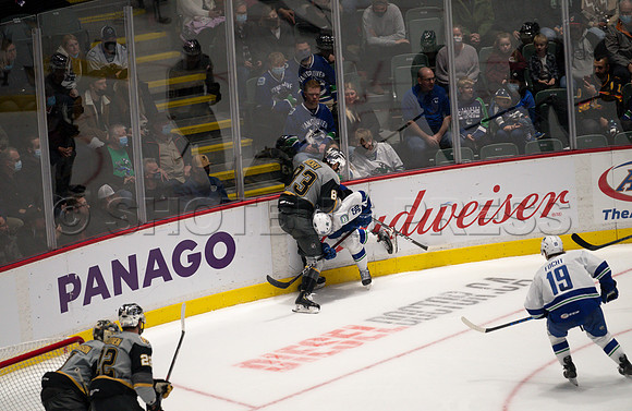 Abbotsford Canucks take a 2-0 win over Henderson Silver Knights in Abbotsford, Sunday, October 24, 2021.