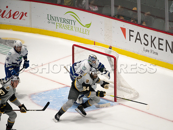 Abbotsford Canucks take a 2-0 win over Henderson Silver Knights in Abbotsford, Sunday, October 24, 2021.