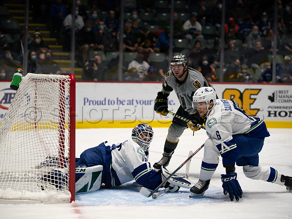 Abbotsford Canucks take a 2-0 win over Henderson Silver Knights in Abbotsford, Sunday, October 24, 2021.